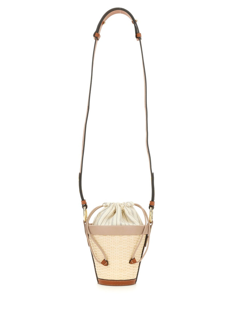 Maison Margiela Raphia Palm Shoulder Bag — Beige