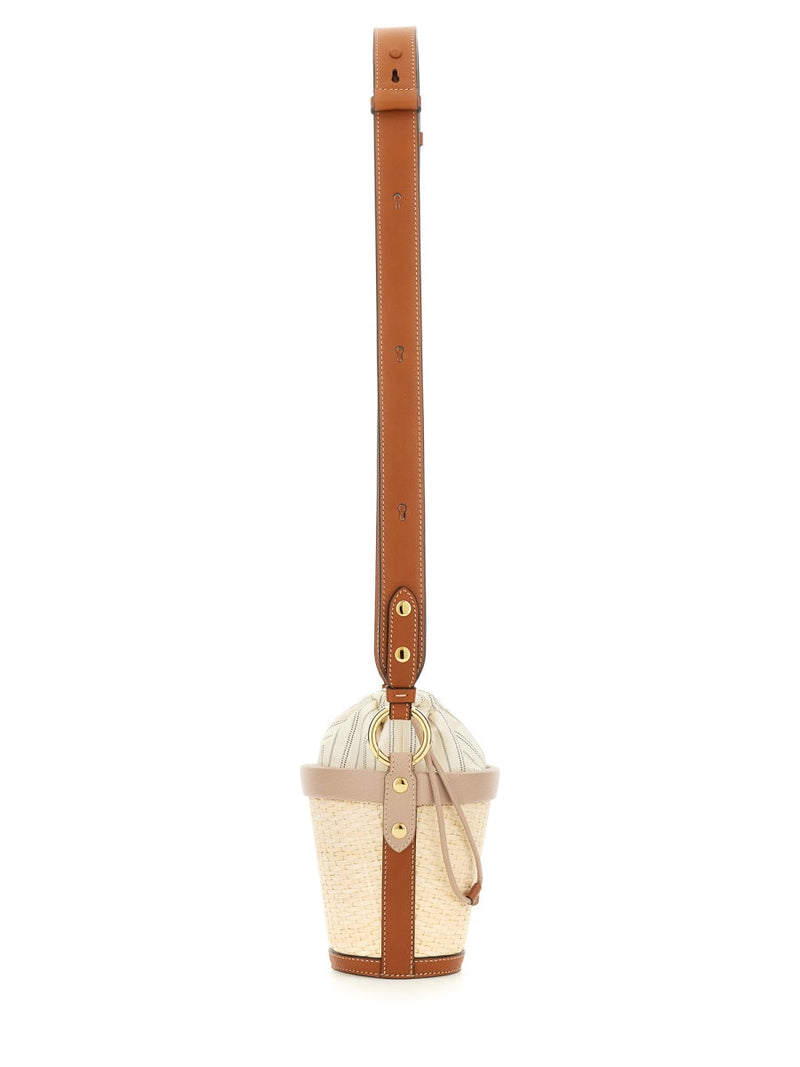 Maison Margiela Raphia Palm Shoulder Bag — Beige