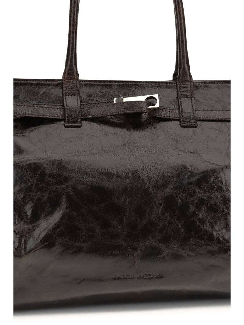Benedetta Bruzziches Mame Shoulder Bag — Black Calf Suede