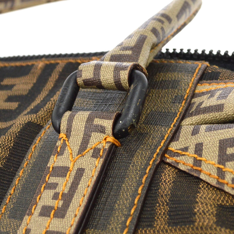 Fendi B Mix Zucca Mixed Media Brown Canvas Bag