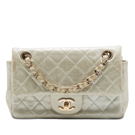 Mini Rectangular Classic Iridescent Lambskin Single Flap - Image 1