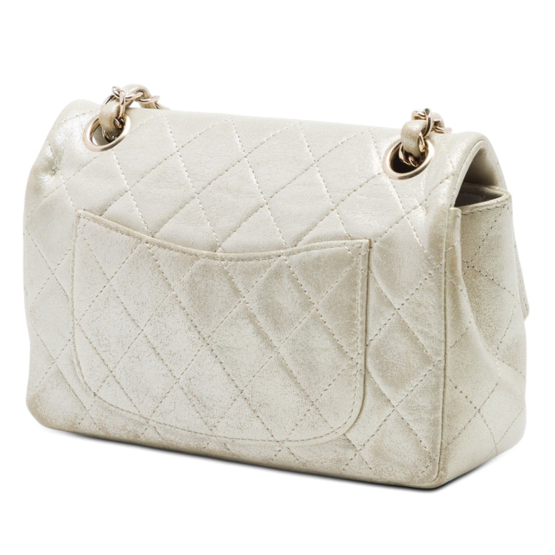 Mini Rectangular Classic Iridescent Lambskin Single Flap - Image 2