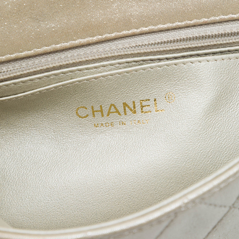 Mini Rectangular Classic Iridescent Lambskin Single Flap - Image 5