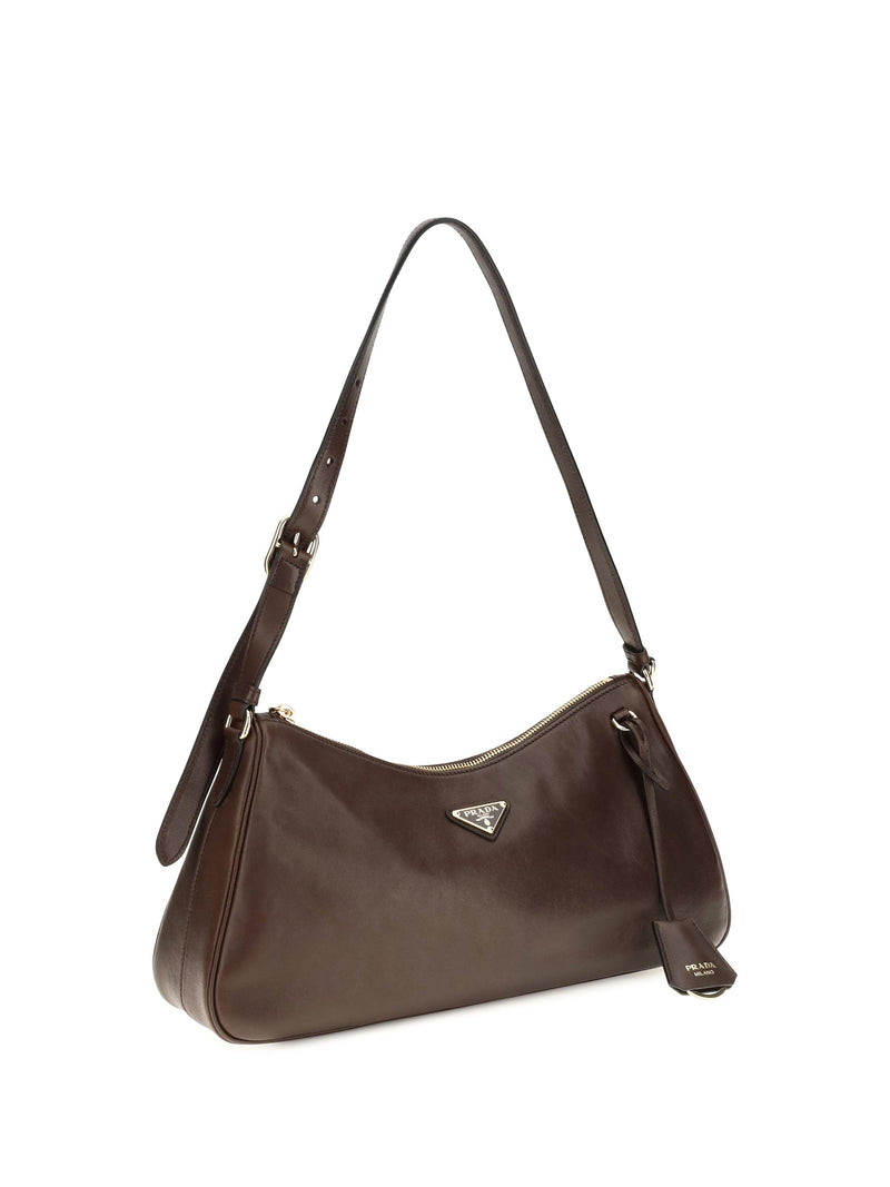 Prada Calf Leather Shoulder Bag — Brown Bos Taurus