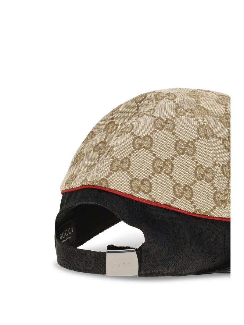 Gucci A001i24hblb Gg Cotton Fabric Baseball Cap — Beige Polyamide; Polyester; Caps