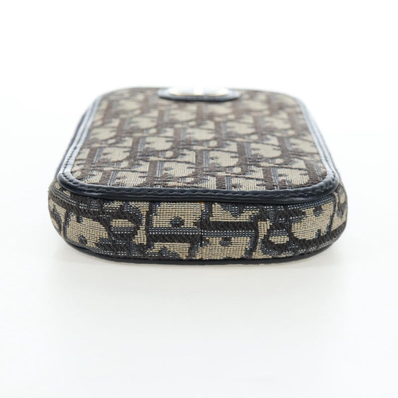 Christian Dior 30 Montaigne Phone Holder On Chain Oblique Canvas Navy Bag
