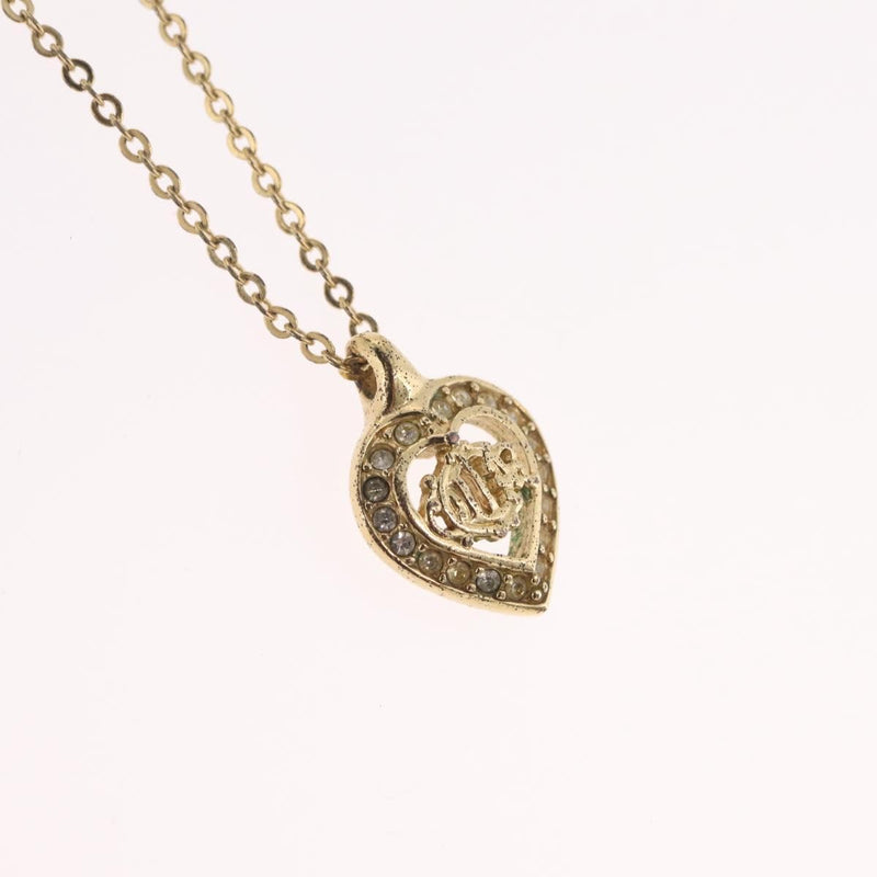 Christian Dior Logo Heart Pendant Metal Gold Bijoux