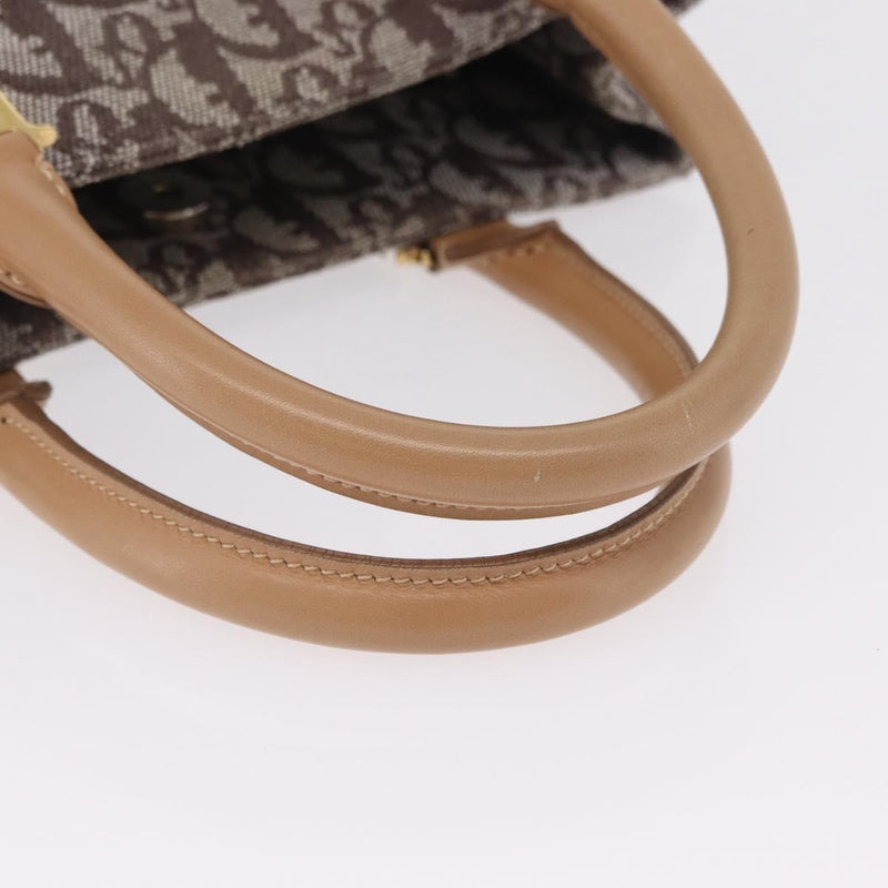 Christian Dior Vintage Open Diorissimo Canvas Brown Bag