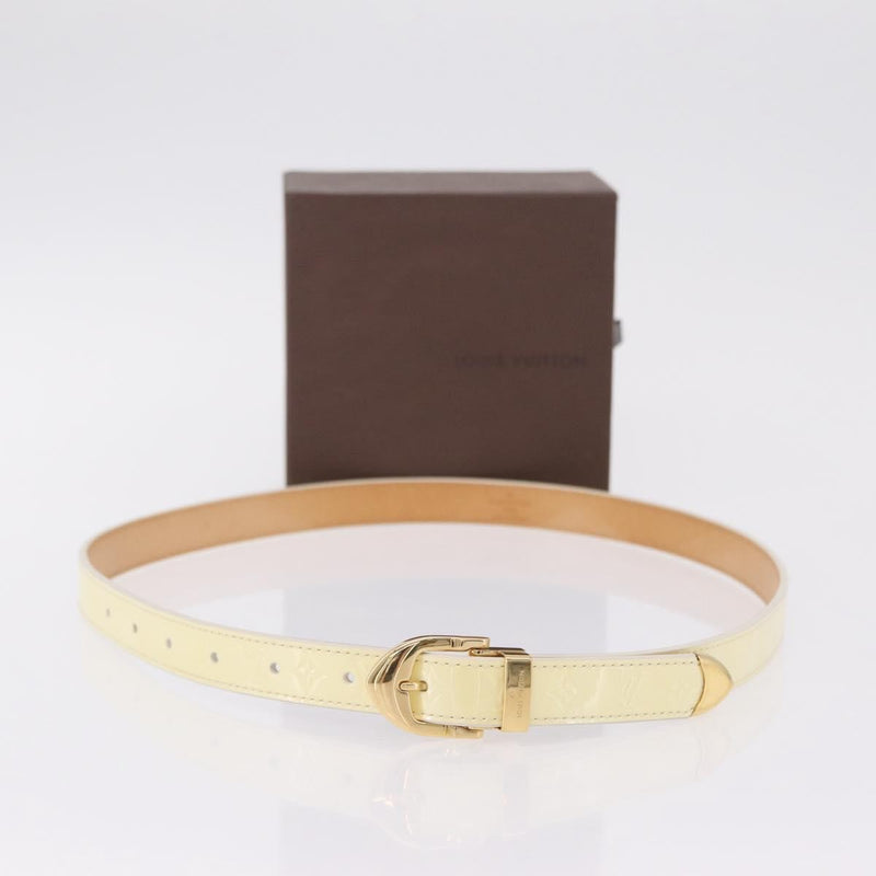 Louis Vuitton Vernis Belt Lv Monogram Beige Patent_leather