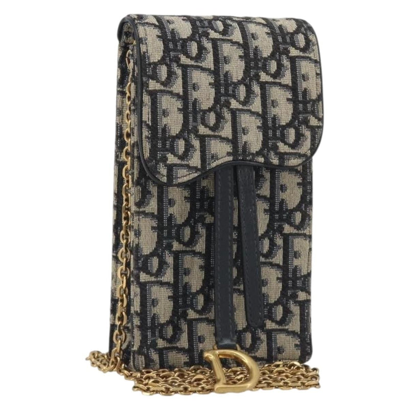 Christian Dior Phone Case Oblique Canvas Navy Bag