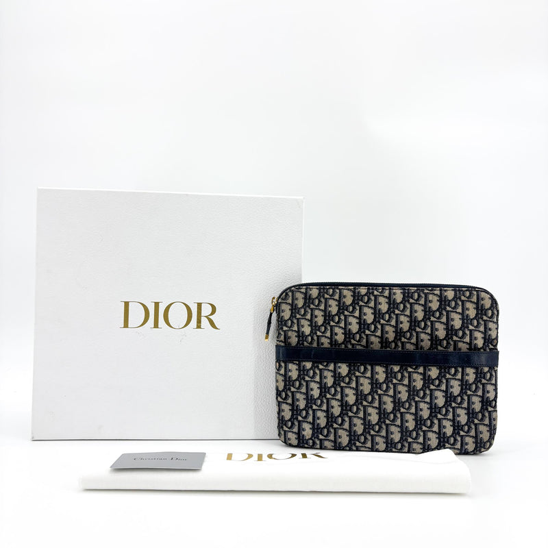 Christian Dior Travel Kit Oblique Canvas Navy Accessory