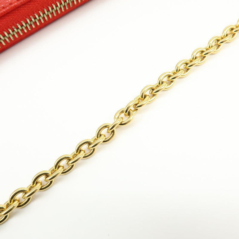 Fendi Chain Pochette Leather Red Bag
