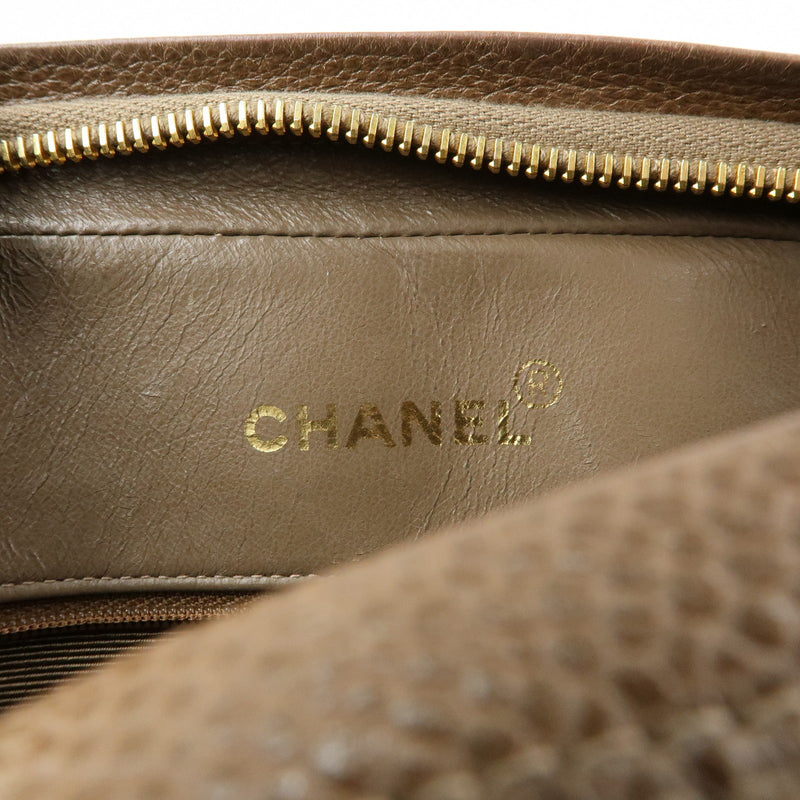 Chanel Vintage Front Pocket Camera Quilted Caviar Brown Leather Bag