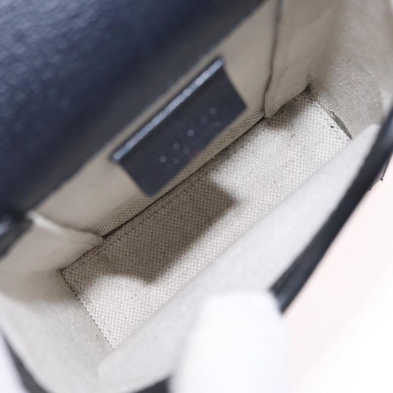 Gucci Horsebit 1955 Gg Coated Canvas With Leather Navy Bag