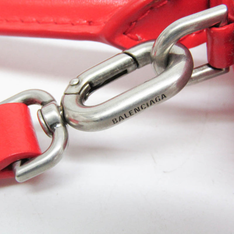 Balenciaga X Adidas Hourglass Top Handle Leather Red Bag