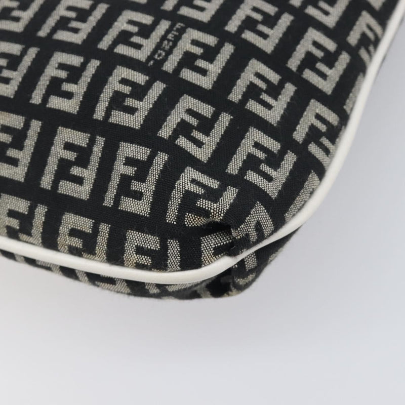 Fendi Vintage Flap Zucchino Canvas Black Bag