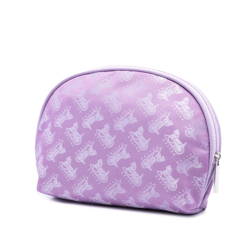 Carriage Print Canvas Cosmetic Pouch - Image 2
