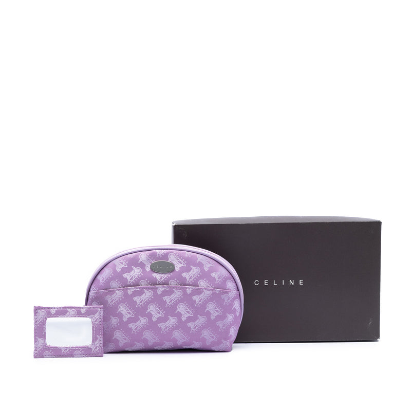 Carriage Print Canvas Cosmetic Pouch - Image 6