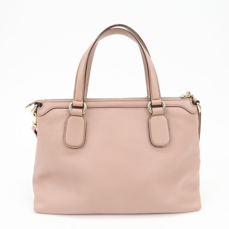 Gucci Soho Convertible Soft Top Handle Leather Pink Bag