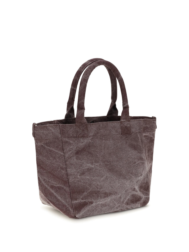 Ganni Soft Teddy-Effect Cotton Tote Bag — Brown