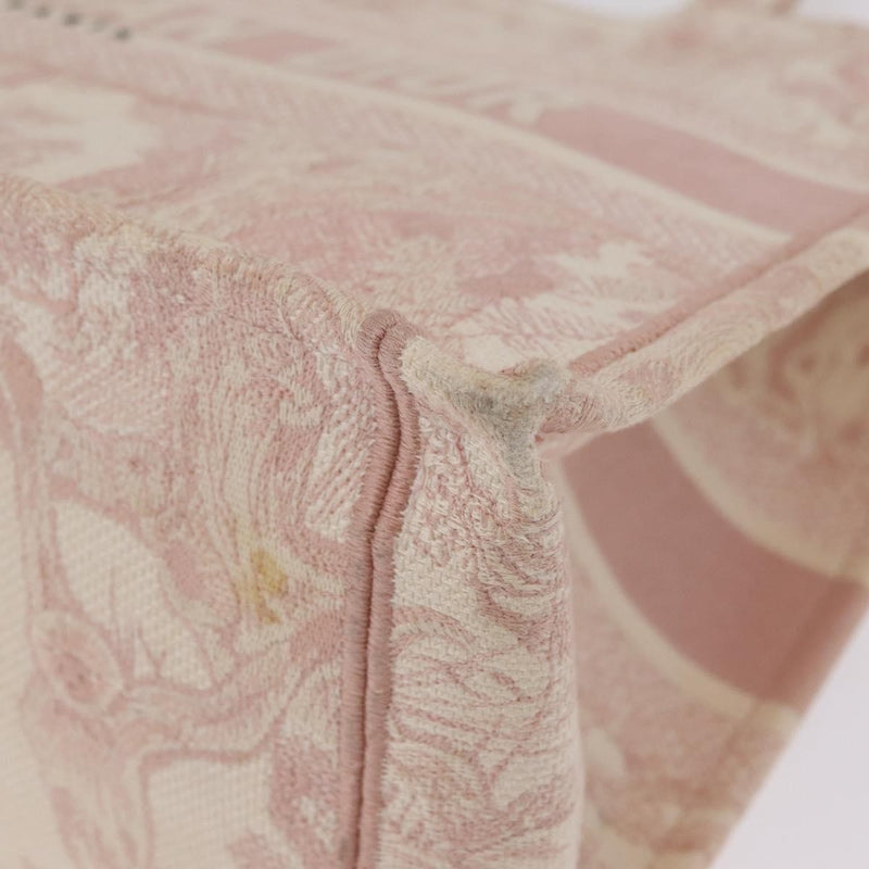 Christian Dior Book Embroidered Canvas Pink Bag