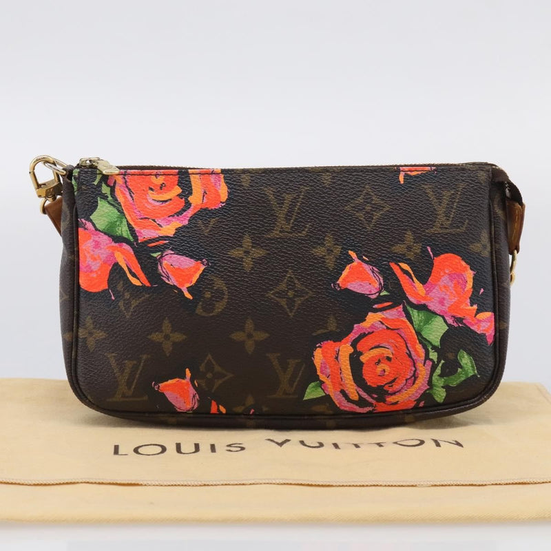 Louis Vuitton Pochette Accessoires Limited Edition Monogram Roses Multicolour Canvas Bag