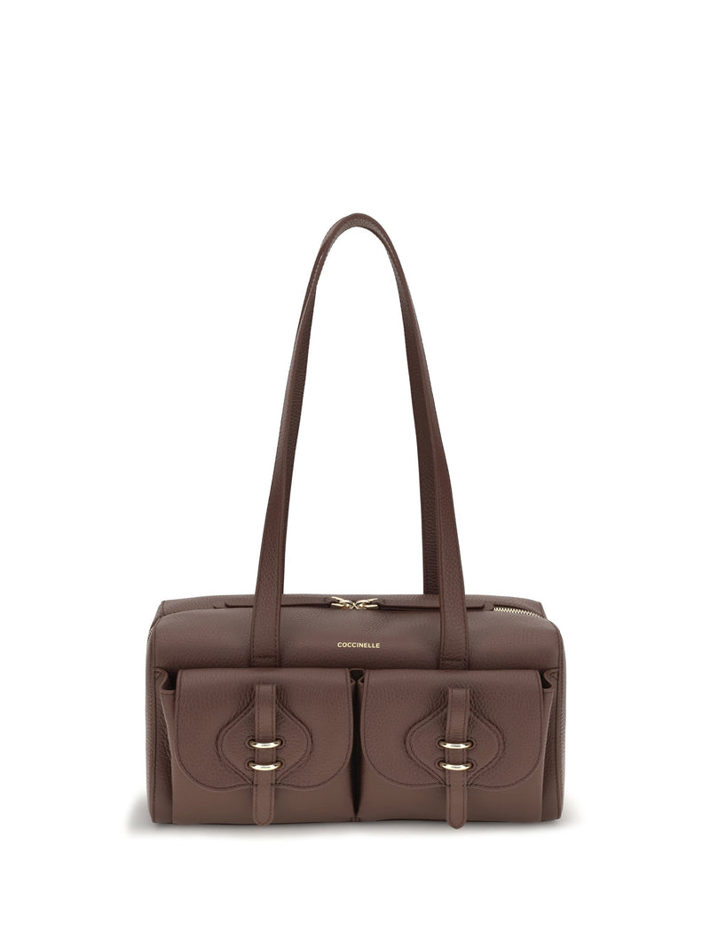Coccinelle Mavery Shoulder Bag — Brown Calf Leather