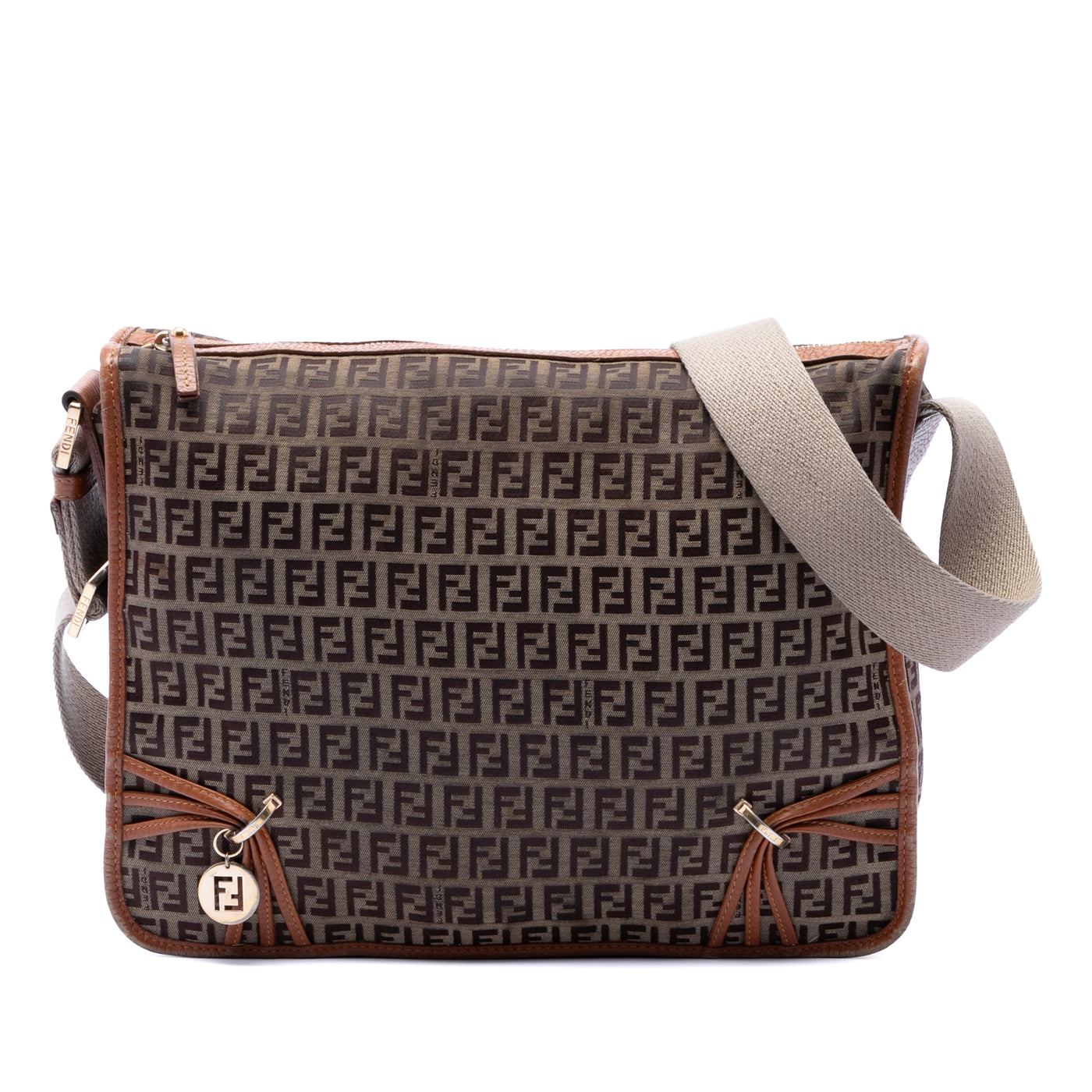 Zucchino Canvas F Charm Crossbody - Image 1