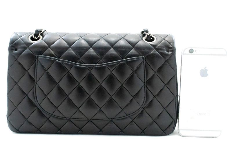 Chanel Classic Double Flap Quilted Lambskin Black Leather Bag