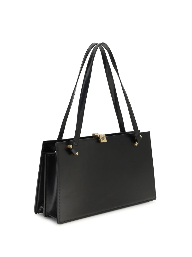 Versace Shoulder Bag — Black Calf Leather Bos Taurus