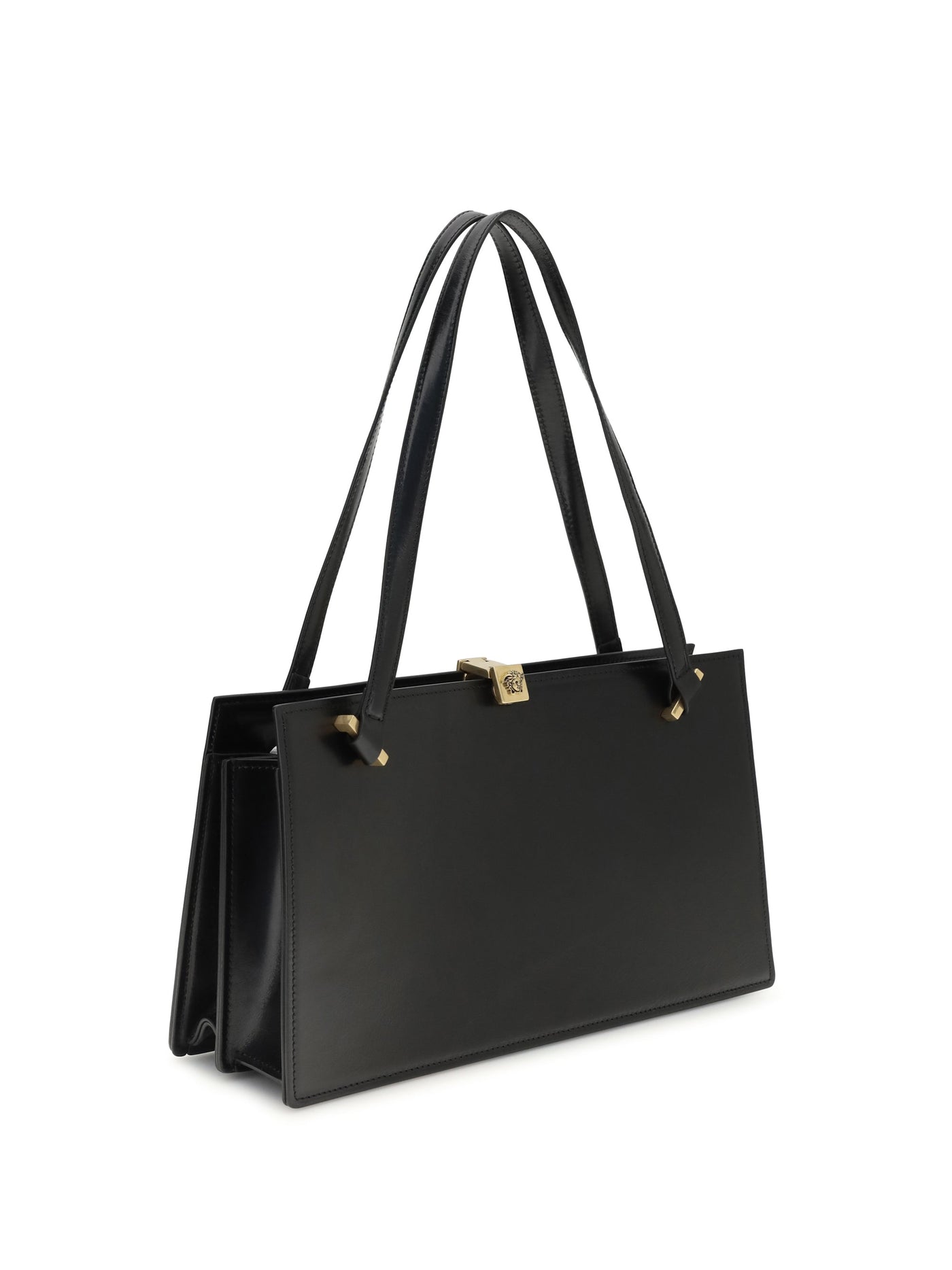 Versace Severine Shoulder Bag — Black Calf Leather