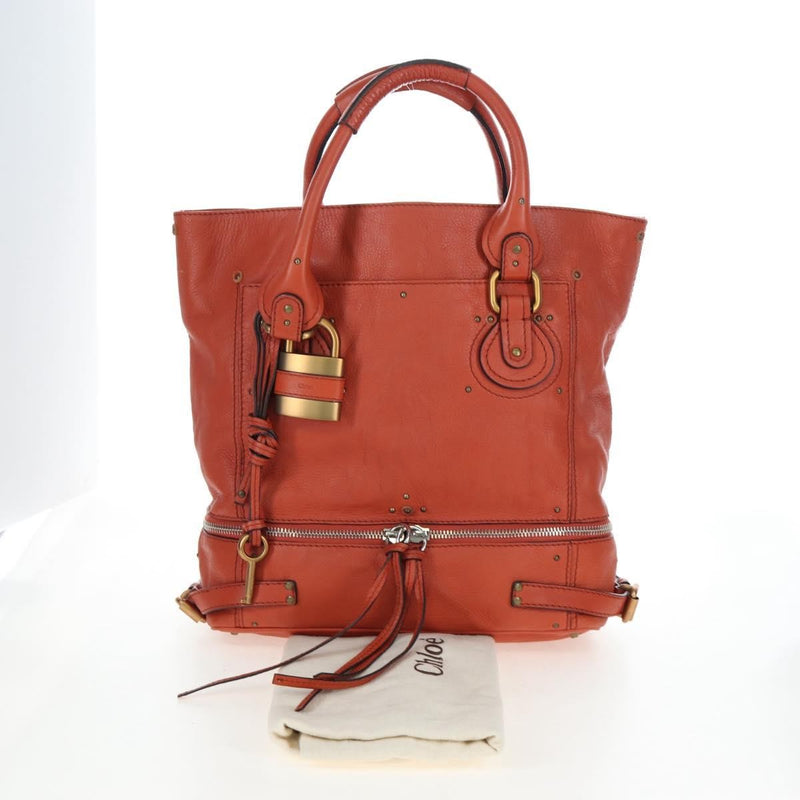 Chloe Paddington Leather Orange Bag