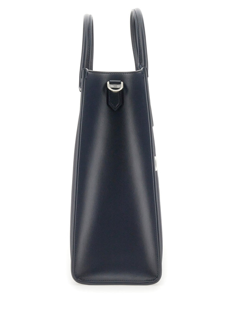Dolce & Gabbana Mixed-Material Shoulder Bag — Blue Polyamide
