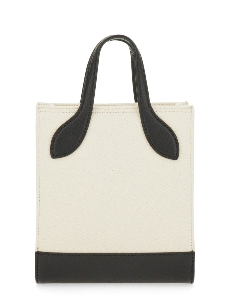 Bally Logo-Embroidered Organic Cotton Top Handle Bag — Ivory