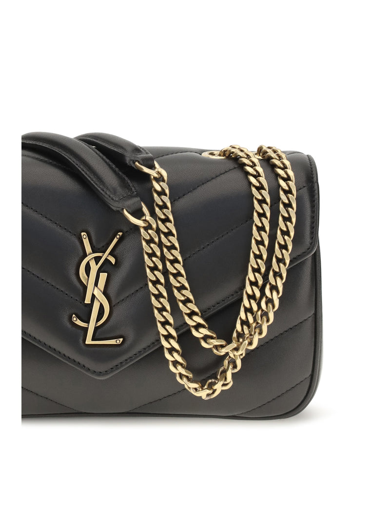 Saint Laurent Loulou Crossbody Bag — Black Lamb Ovis Aries