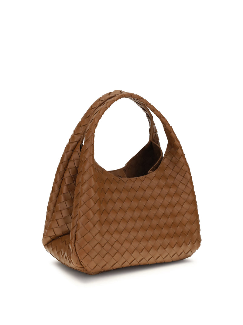 Bottega Veneta Campana Shoulder Bag — Brown Lamb (ovis Aries)