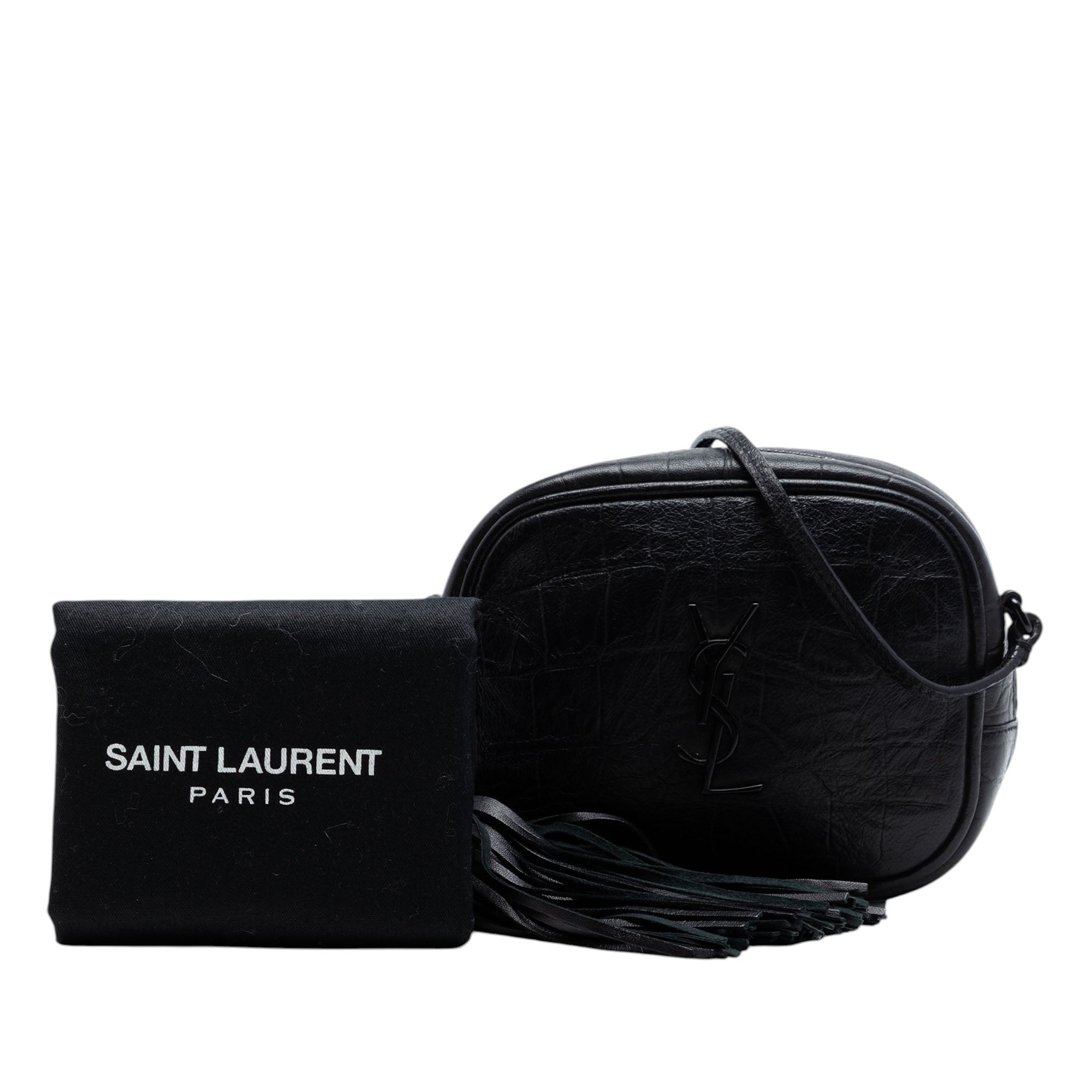 Mini Croc Embossed Leather Blogger Camera Bag - Image 7