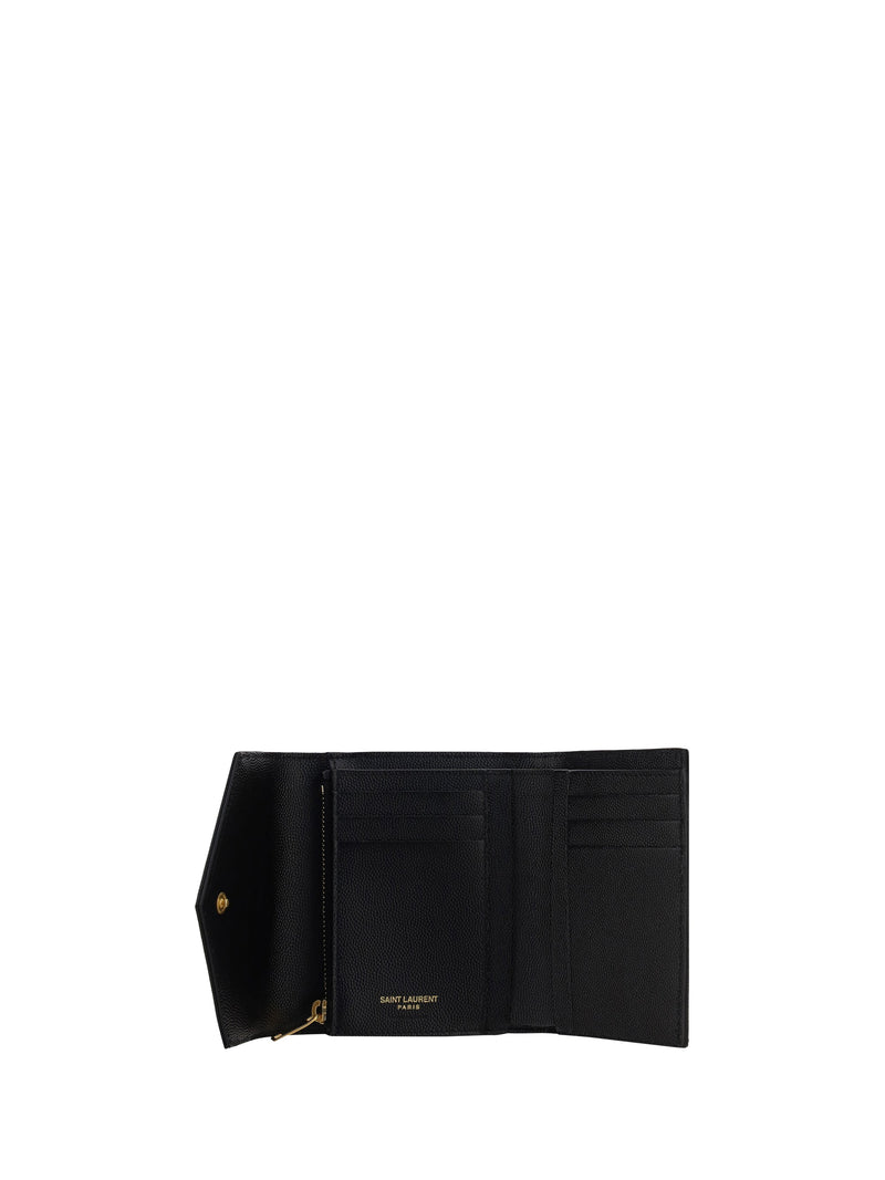 Saint Laurent Cassandre Matelassé Wallet — Black Calf Leather Bos Taurus