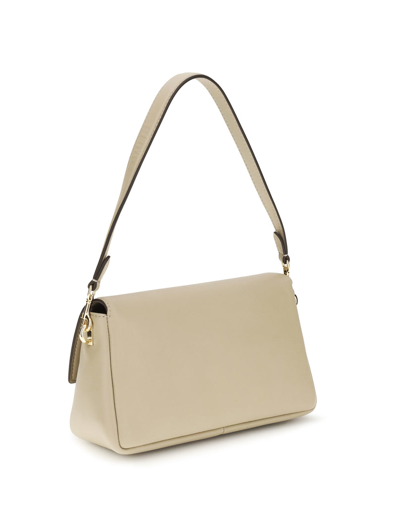 Tory Burch Charlie Shoulder Bag — Beige Calf Leather