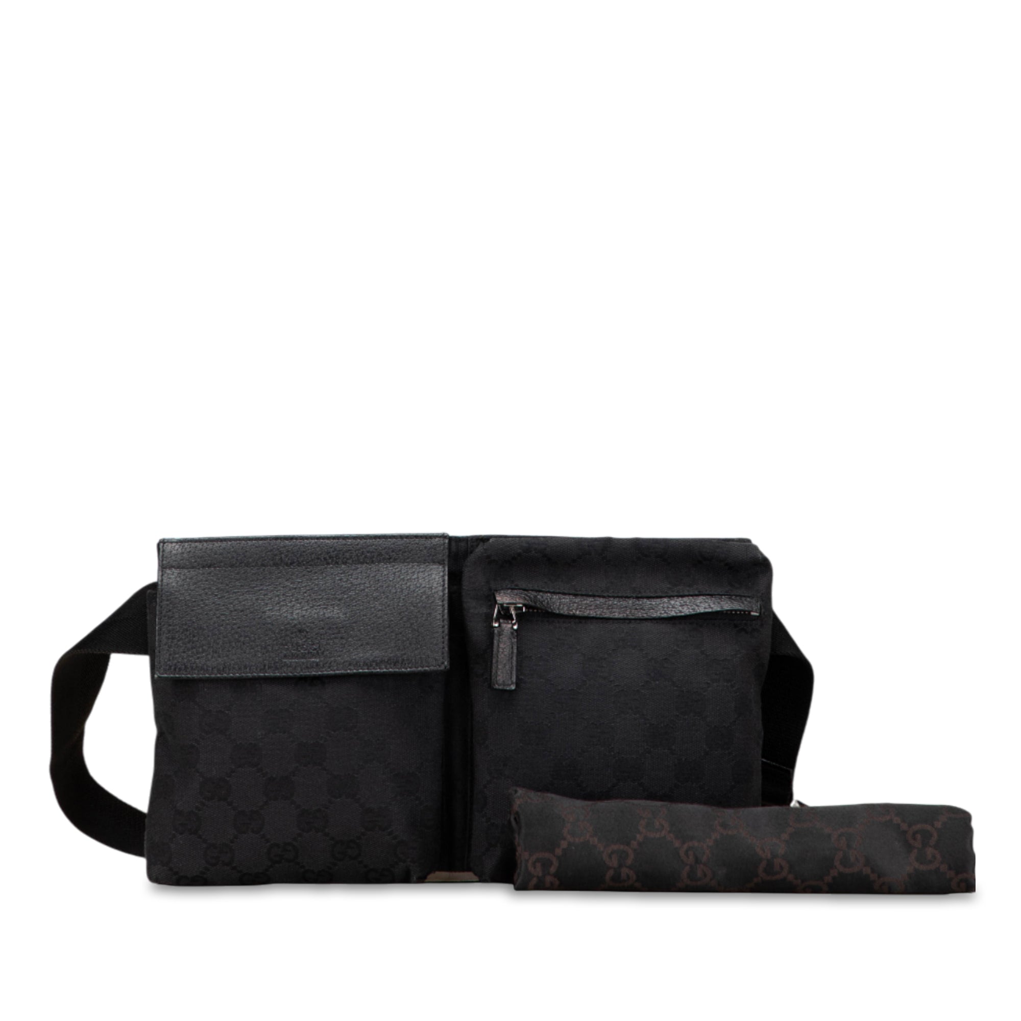 GG Canvas Double Pocket Belt Bag - Image 11