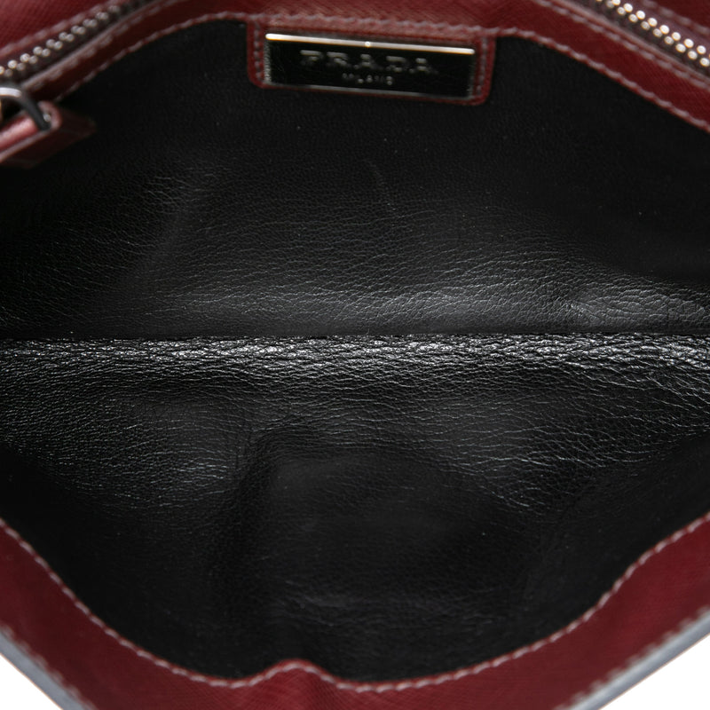 Bicolor Saffiano Envelope Push Lock Clutch - Image 4