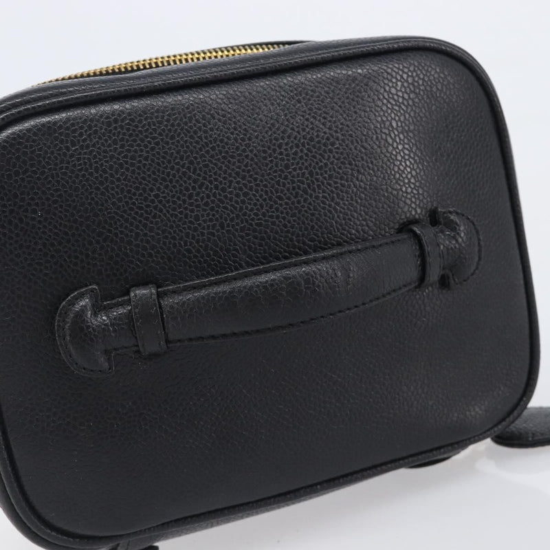 Chanel Vintage Timeless Cosmetic Case Caviar Black Leather Bag