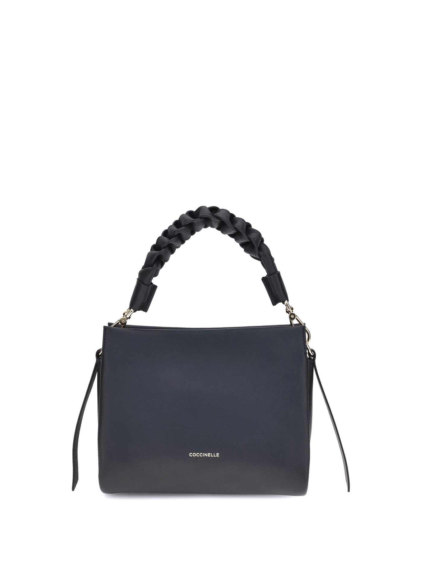 Coccinelle Shoulder Bag — Black Calf Leather Bos Taurus