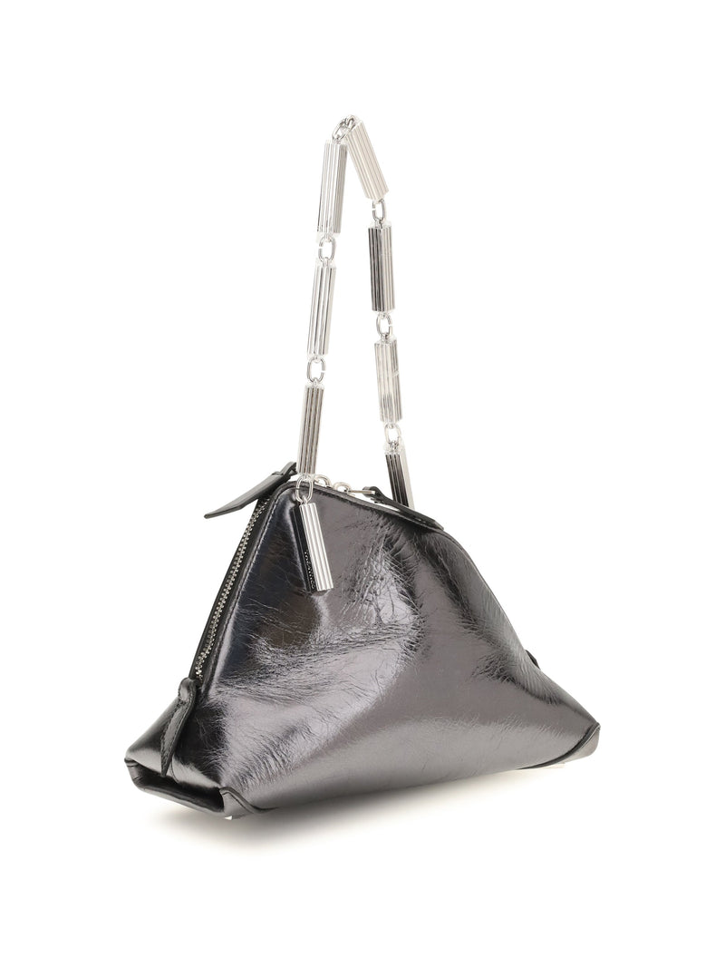 The Attico La Scala Shoulder Bag — Silver Calf Leather Bos Taurus