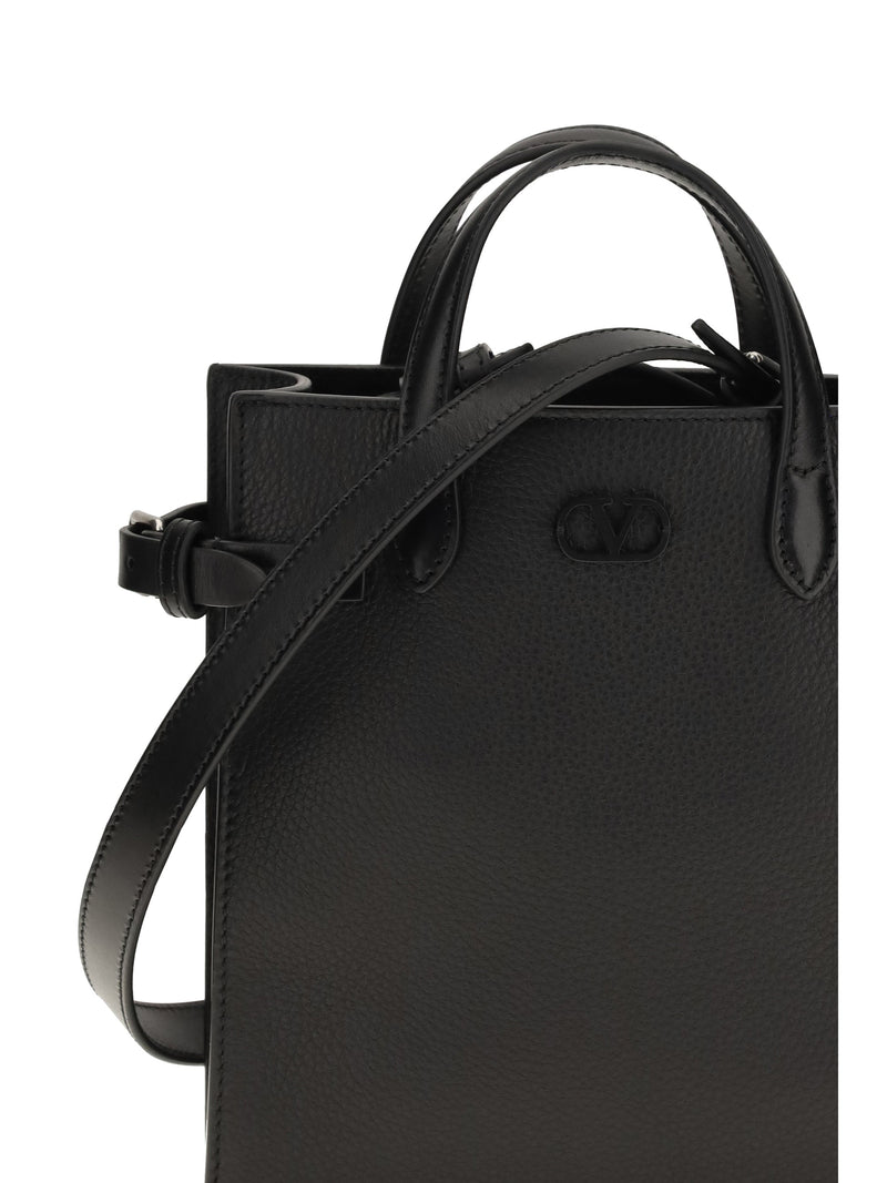 Valentino Garavani Antibes Shoulder Bag — Black Calf Leather