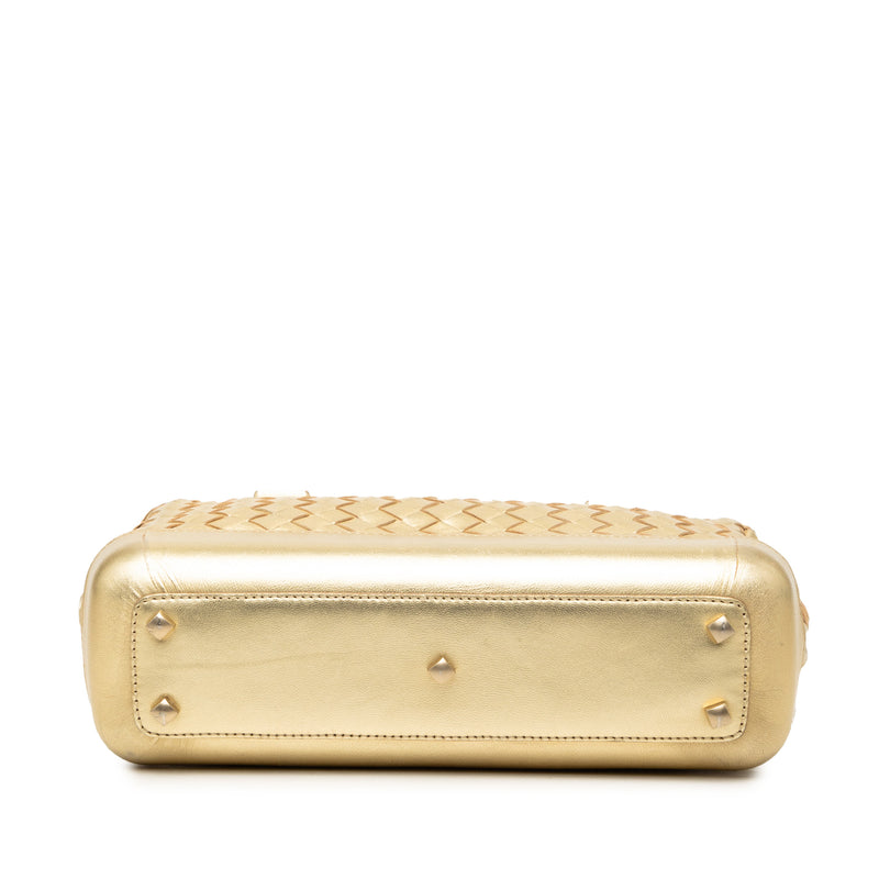 Metallic Nappa Intrecciato Handbag - Image 3