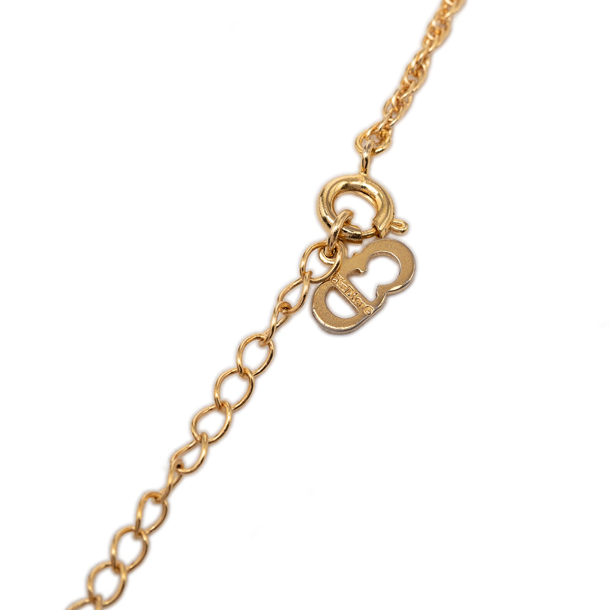 Gold Plated Strass CD Logo Pendant Necklace - Image 4