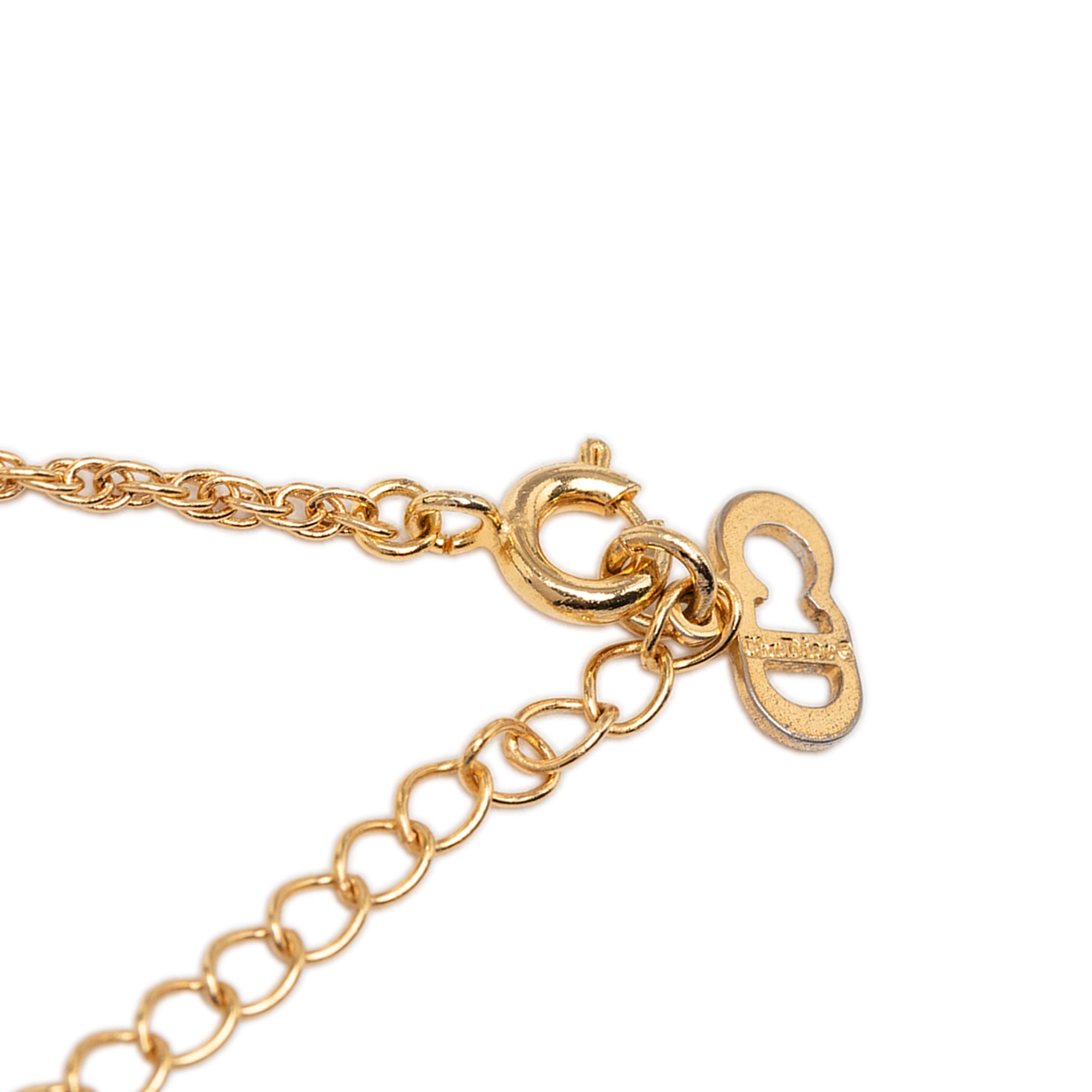 Gold Plated Strass CD Logo Pendant Necklace - Image 5