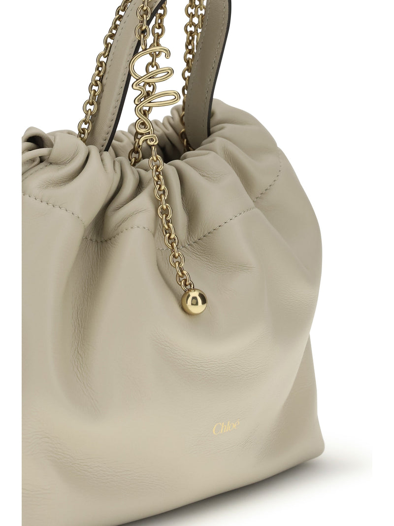 Chloé Icons Shoulder Bag — Beige Lamb Ovis Aries