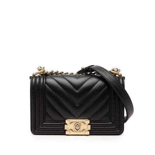 Small Chevron Lambskin Boy Flap - Image 1
